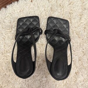 Elegant Black Quilted Women's Sandals